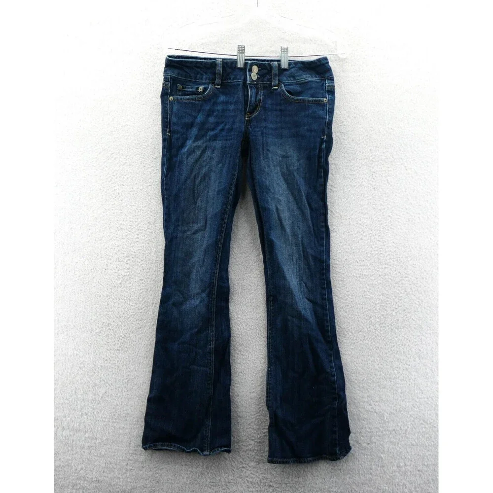 American Eagle Jeans Womens Size 2 Short Bootcut Blue 30x30 Cotton Denim Pants 2